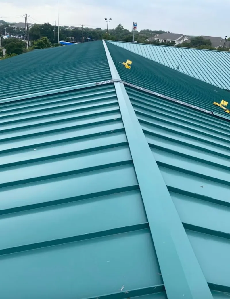 Green commercial metal roof ridge and valley for Metal Roof Repair in Hot Springs